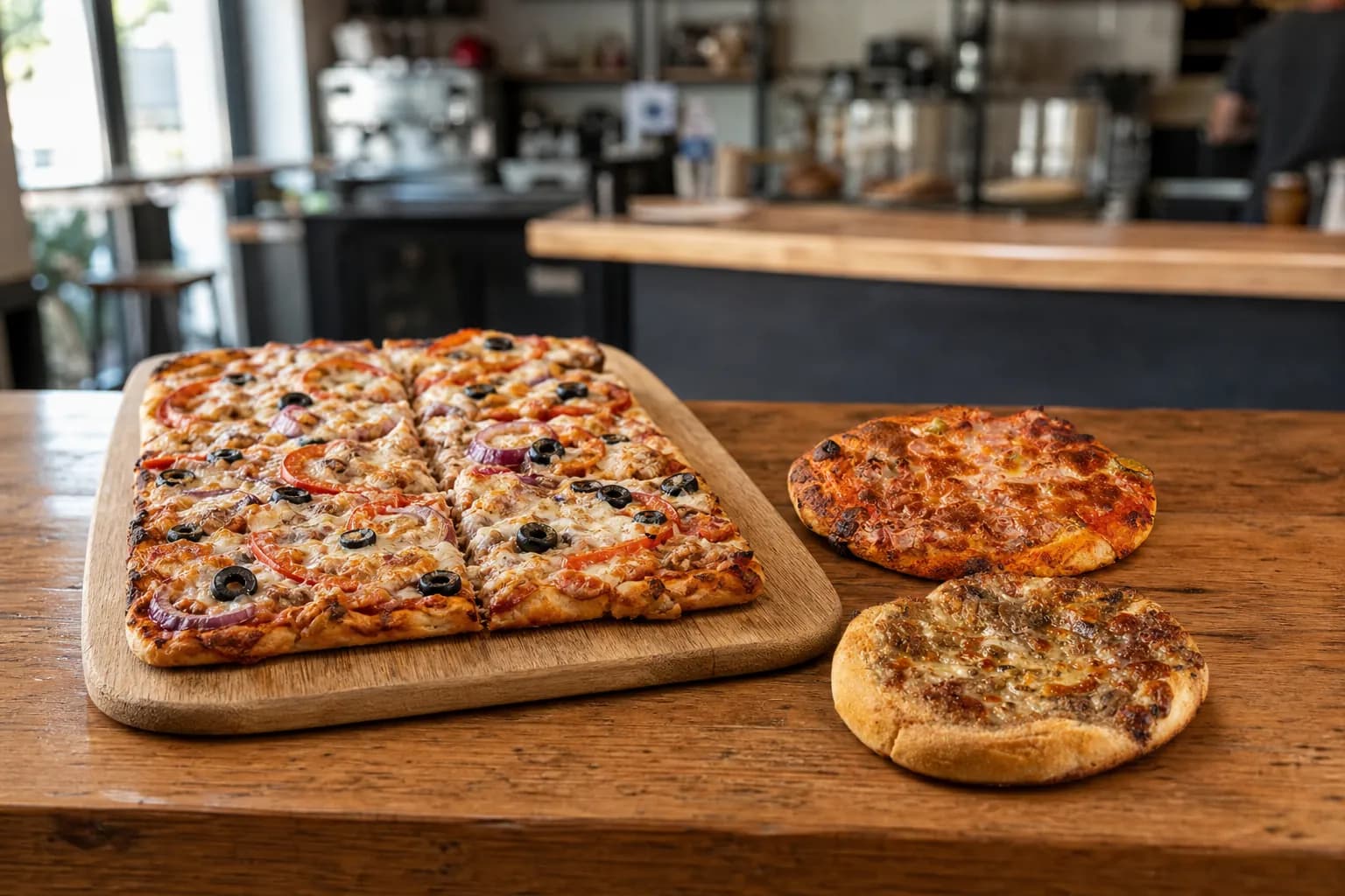 Que pizzas congeladas ter num bar ou snack-bar: mini pizzas ou placas?